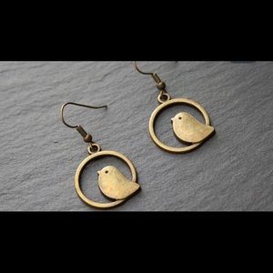 Artisan Bronze Bird Earrings